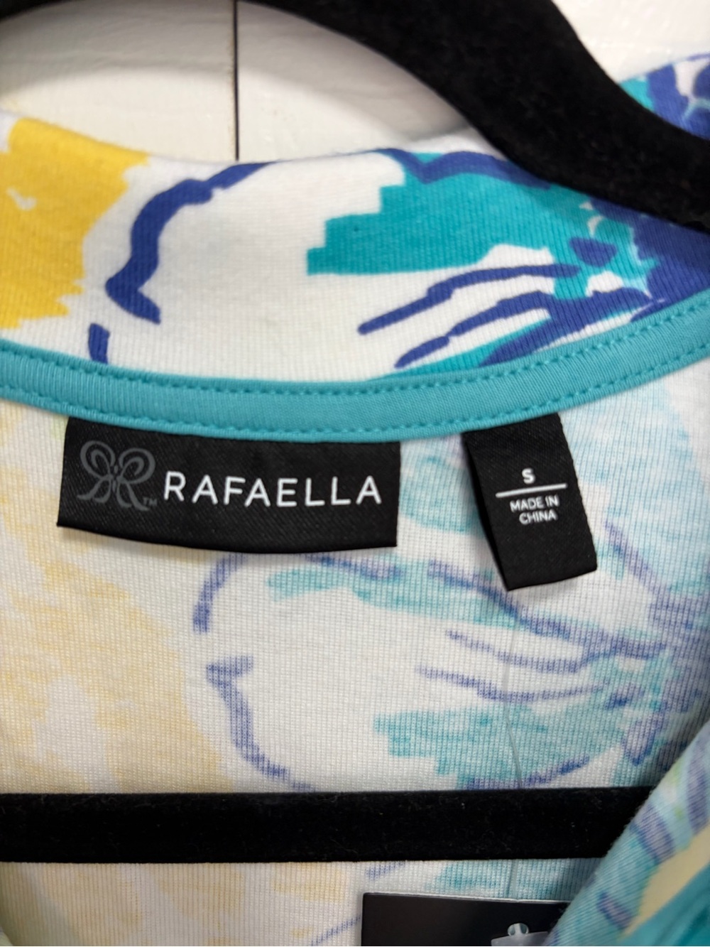 Rafaella Sleeveless Zip Polo in Teal, Blue & Yellow Floral NWT SMALL - Picture 3 of 10